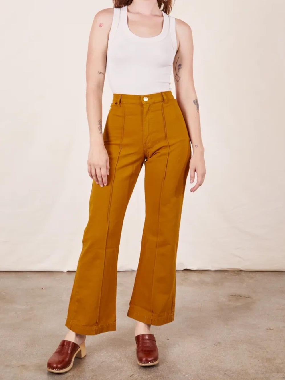 Big Bud Press Women's Western Pants High-Rise Wide-Leg Chinos in Mustard Size XS